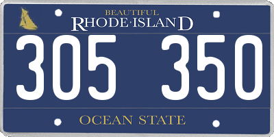 RI license plate 305350