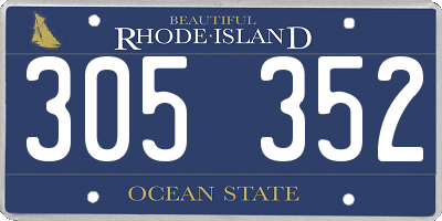 RI license plate 305352