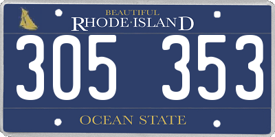 RI license plate 305353