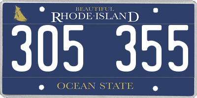 RI license plate 305355