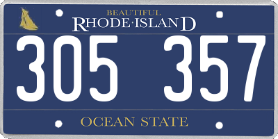 RI license plate 305357