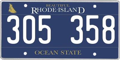 RI license plate 305358
