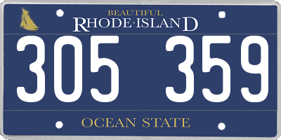 RI license plate 305359