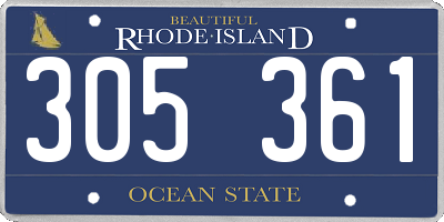 RI license plate 305361