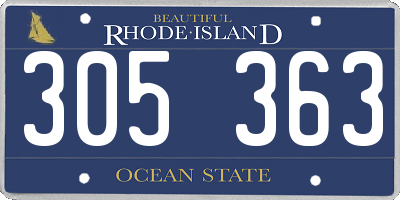 RI license plate 305363