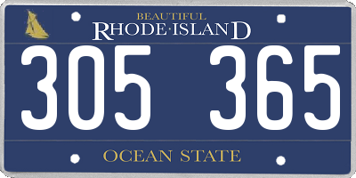 RI license plate 305365
