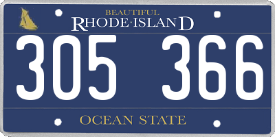 RI license plate 305366