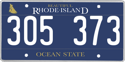RI license plate 305373