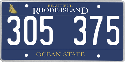 RI license plate 305375