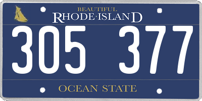 RI license plate 305377