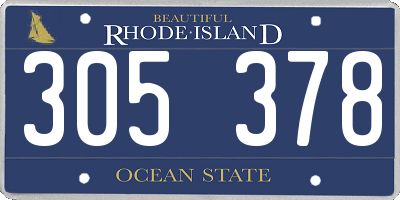 RI license plate 305378
