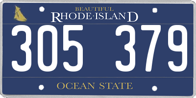 RI license plate 305379