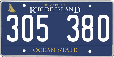 RI license plate 305380