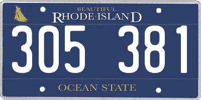 RI license plate 305381