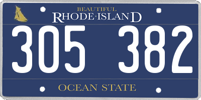 RI license plate 305382