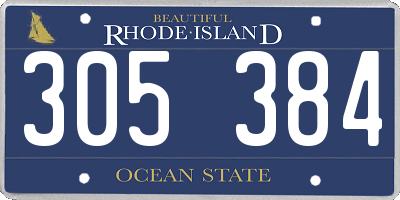 RI license plate 305384