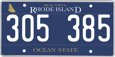 RI license plate 305385
