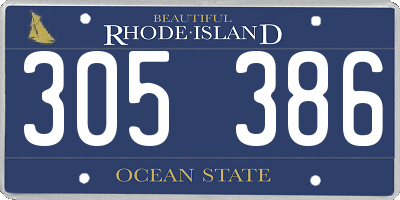 RI license plate 305386