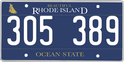 RI license plate 305389
