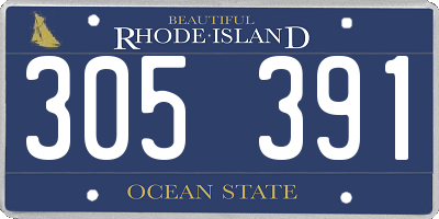 RI license plate 305391