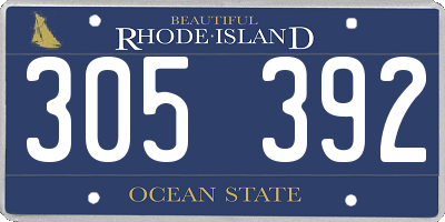 RI license plate 305392