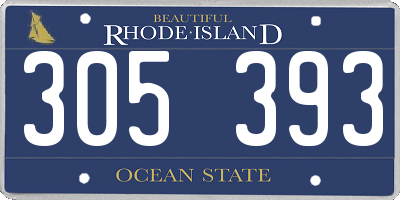 RI license plate 305393