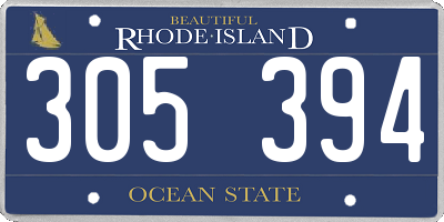 RI license plate 305394