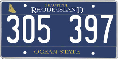 RI license plate 305397