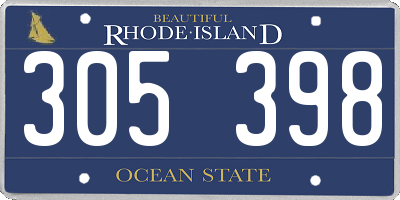 RI license plate 305398