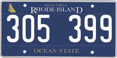 RI license plate 305399