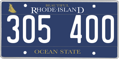 RI license plate 305400