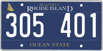 RI license plate 305401
