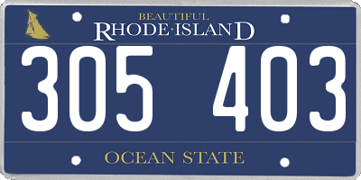 RI license plate 305403