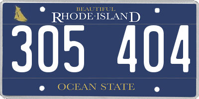 RI license plate 305404