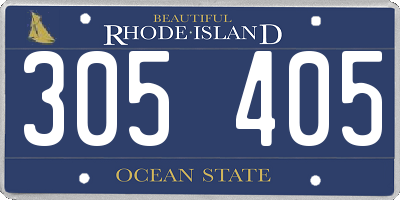 RI license plate 305405