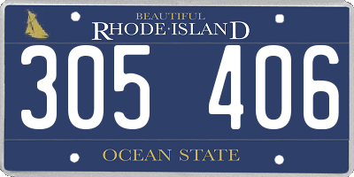 RI license plate 305406