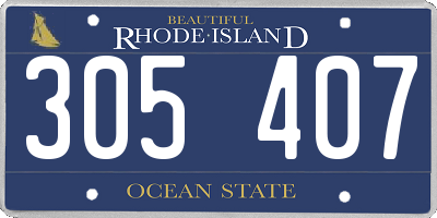 RI license plate 305407