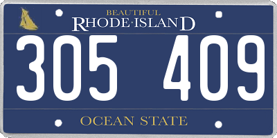 RI license plate 305409