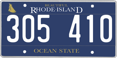 RI license plate 305410