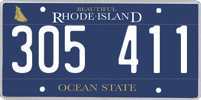 RI license plate 305411