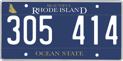 RI license plate 305414