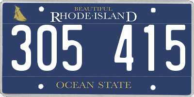 RI license plate 305415