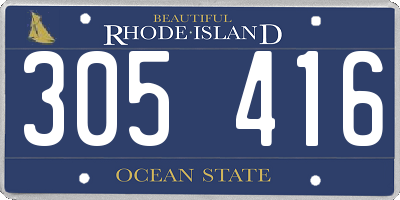 RI license plate 305416