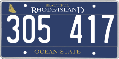 RI license plate 305417