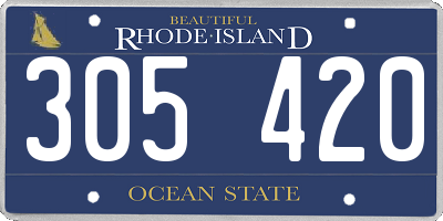 RI license plate 305420