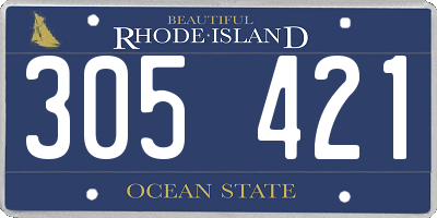 RI license plate 305421