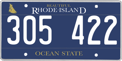 RI license plate 305422