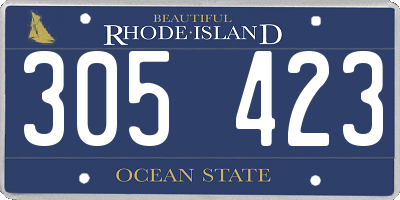 RI license plate 305423