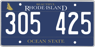 RI license plate 305425