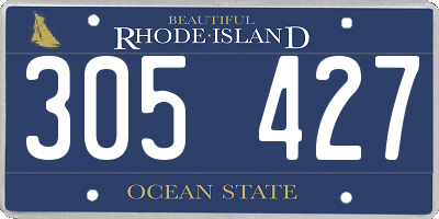 RI license plate 305427